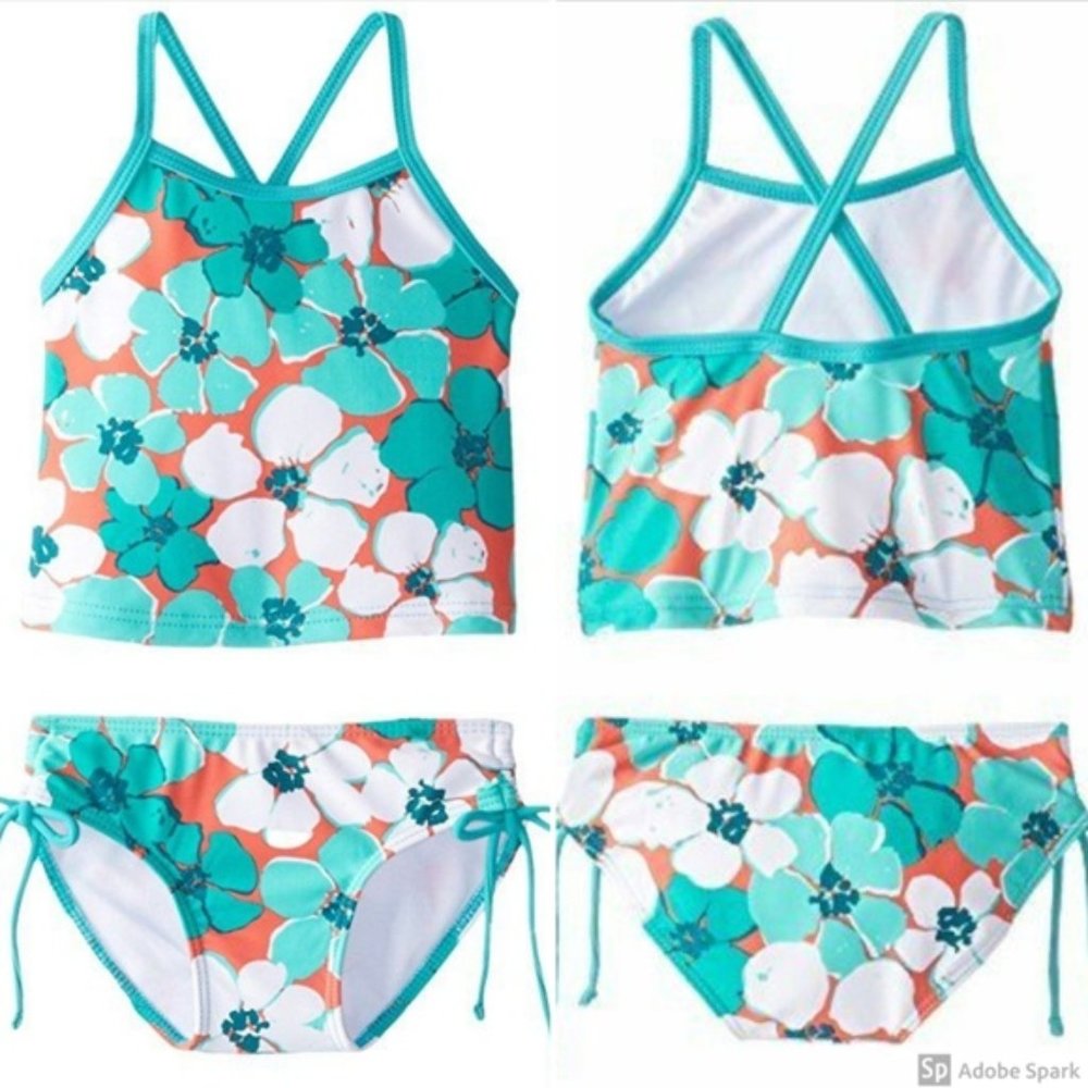 Kanu Surf Floral 2 Piece Swimsuit Girls 24 Mo‎ NWT